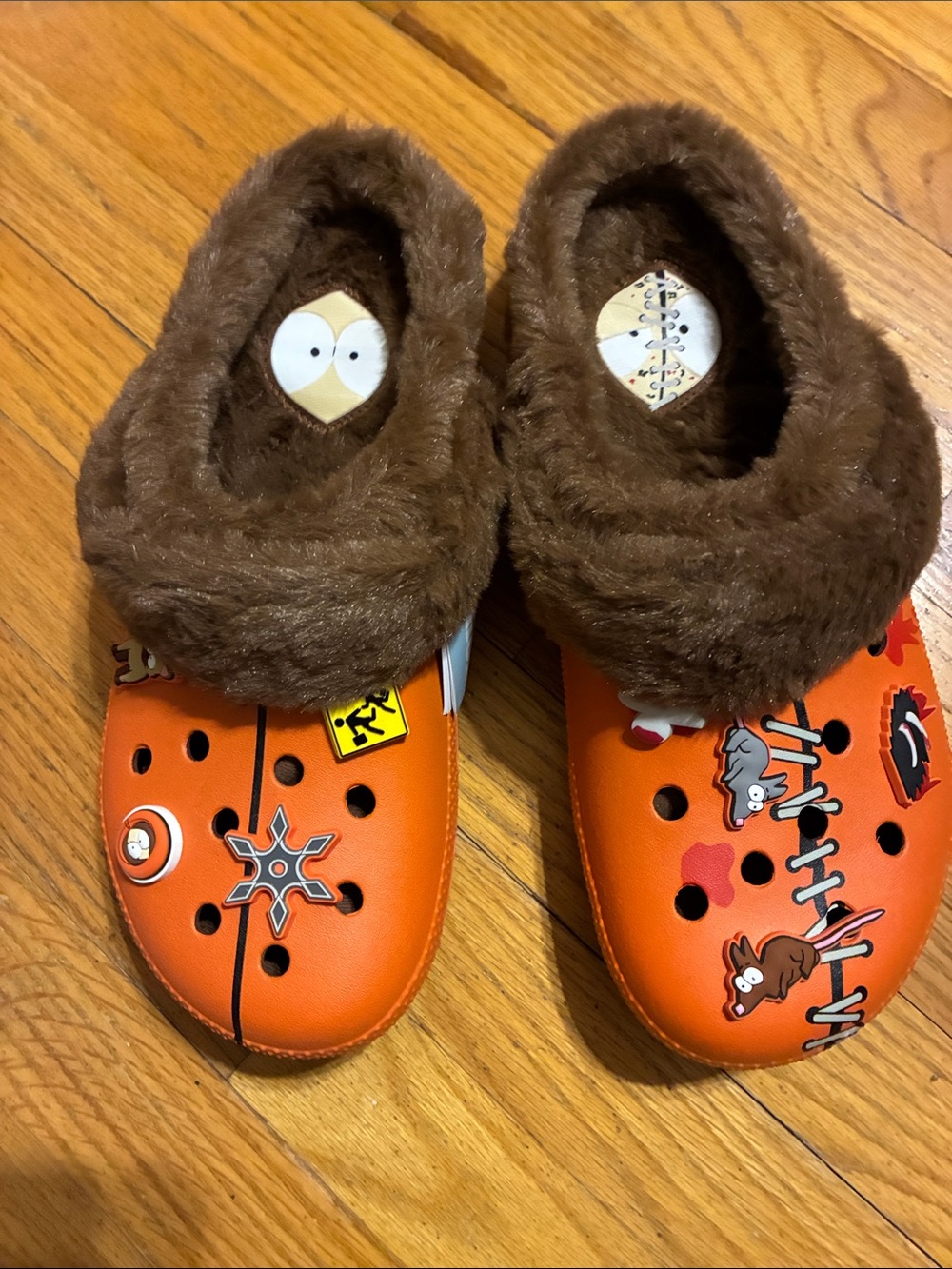 CROCS Orange Slip-On these are from South Park. They are online for 149 on eBay.